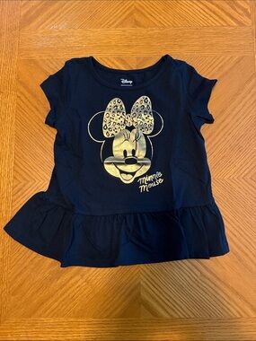 Disney Jumping Beans Top with Gold Minnie Mouse Graphic and Peplum